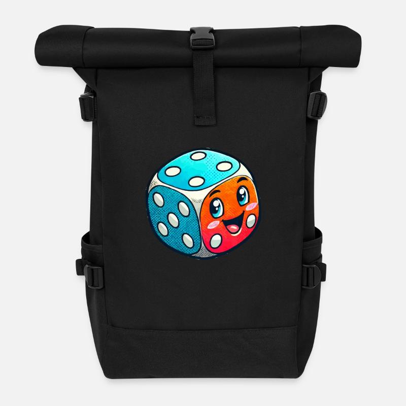 würfel comic - Rolltop Rucksack - Schwarz