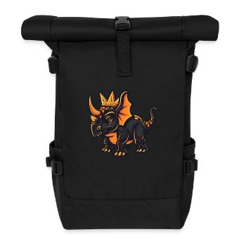 Dinosaure tricératops couronne de dessin animé - Sac à dos roll top - noir - Devant
