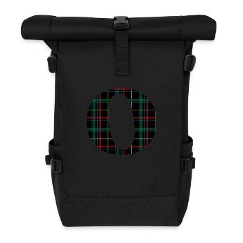 Monogramm o schottischer Tartan - Rolltop Rucksack - Schwarz - Vorne
