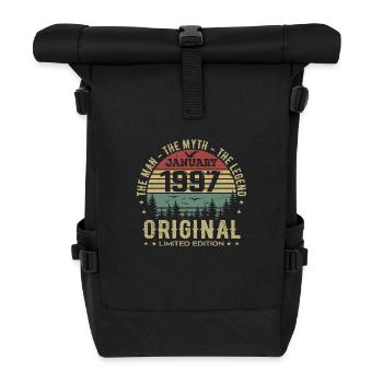 28 Jahre altes Geburtstagsgeschenk, geboren im Januar 1997 - Rolltop Rucksack - Schwarz - Vorne