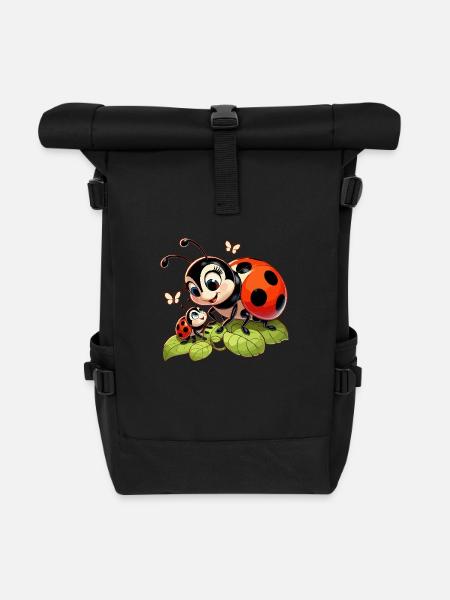 La mère coccinelle joue avec l’enfant - Sac à dos roll top - noir