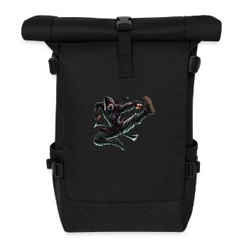 ninja comic - Rolltop Rucksack - Schwarz - Vorne