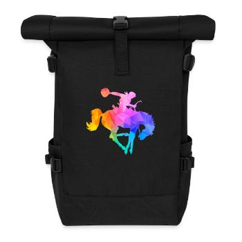 Westernreiter Rodeo Yippie - Rolltop Rucksack - Schwarz - Vorne
