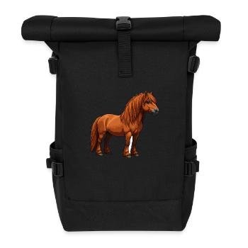 Highland Pony reel - Roll Top Backpack - black - Front