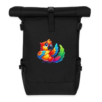 Caricature de perroquet - Sac à dos roll top - noir - Devant