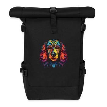 Caniche chien portrait - Sac à dos roll top - noir - Devant