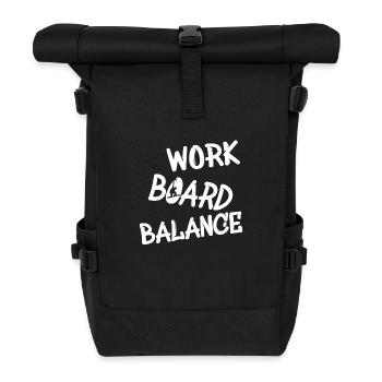 work board balance - snowboarding - boarder - Rolltop Rucksack - Schwarz - Vorne