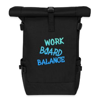Snowboarder Snowboarding Snowboard - Rolltop Rucksack - Schwarz - Vorne