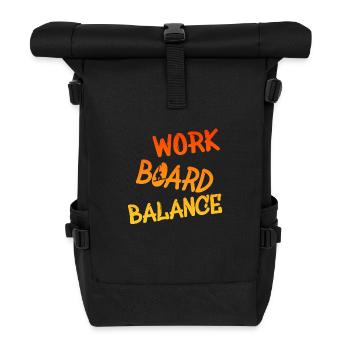 work board balance, snowboarding - Rolltop Rucksack - Schwarz - Vorne