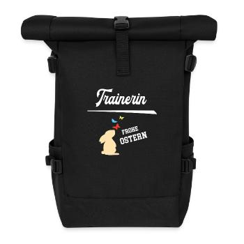 Trainerin Ostern Oster Outfit Fußballtrainerin - Rolltop Rucksack - Schwarz - Vorne
