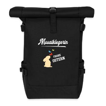 Mosaiklegerin Ostern Moasikleger Oster Outfit - Rolltop Rucksack - Schwarz - Vorne