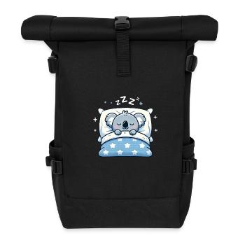 Koala Sleeping In Bed At Night Time - Rolltop Rucksack - Schwarz - Vorne