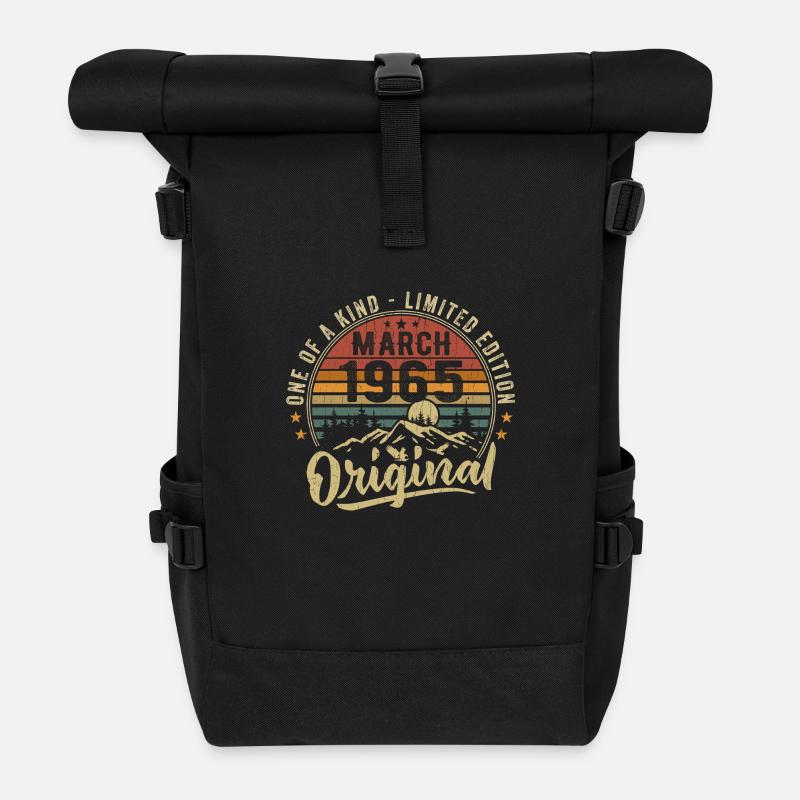 Birthday Ideas March 1965 Original March 1965 - Roll Top Backpack - black