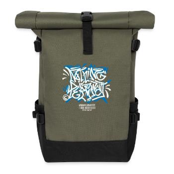 Graffiti urbain streetwear - Sac à dos roll top - olive/noir - Devant