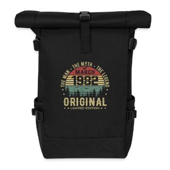 Geschenk zum 43. Jubiläum Original März 1982 - Rolltop Rucksack - Schwarz - Vorne