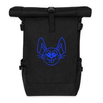 Hase Kaninchen Häschen Cartoon Kleintier niedlich - Rolltop Rucksack - Schwarz - Vorne