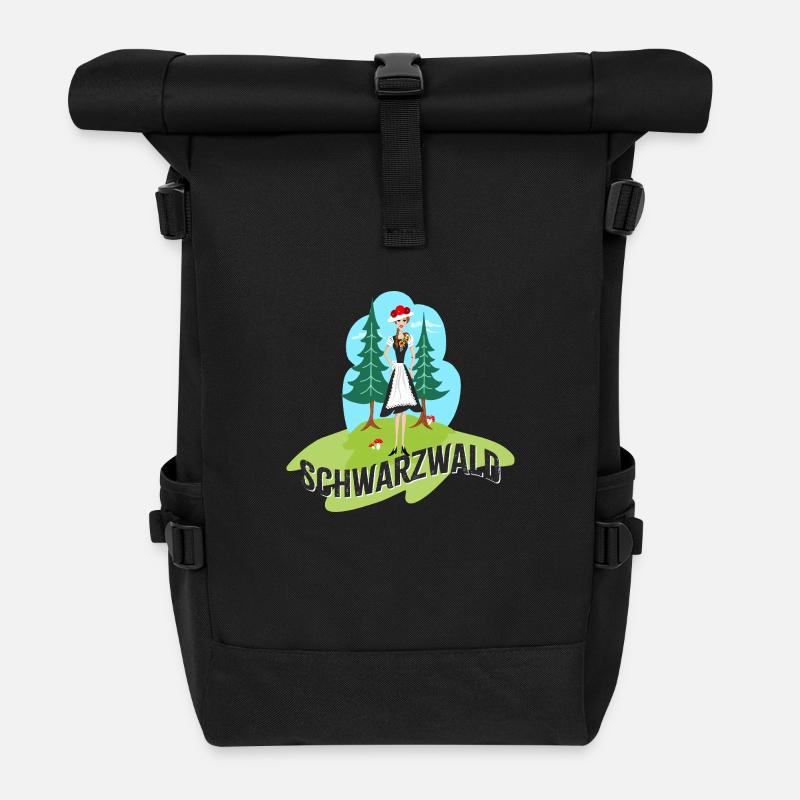 Black Forest Fan - Roll Top Backpack - black