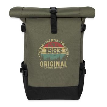 April 1983. 42nd Anniversary Gift April 1983 - Roll Top Backpack - olive/black - Front