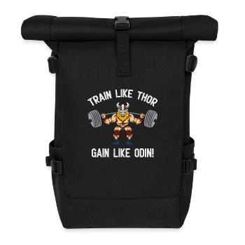 Train Like Thor Gain Like Odin Viking Gym Humor - Rolltop Rucksack - Schwarz - Vorne