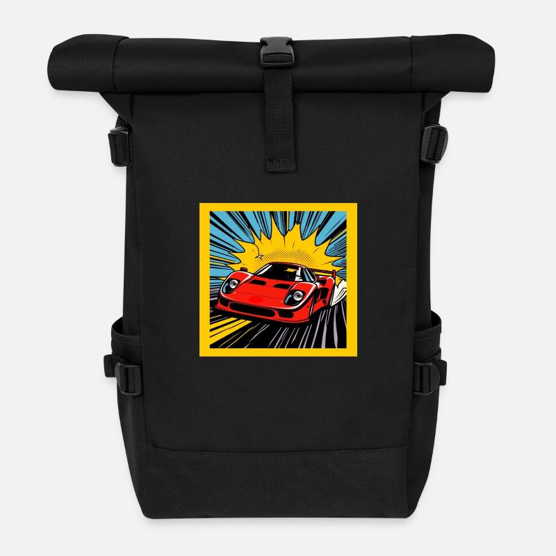 Voiture de sport - Sac à dos roll top - noir