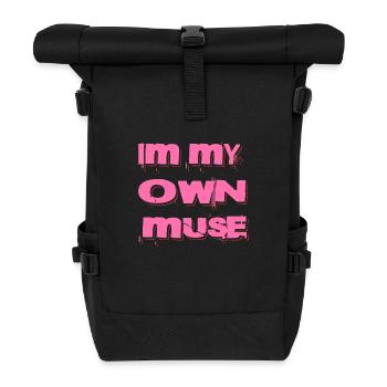Je suis ma propre inspiration – Autonomisation grunge - Sac à dos roll top - noir - Devant