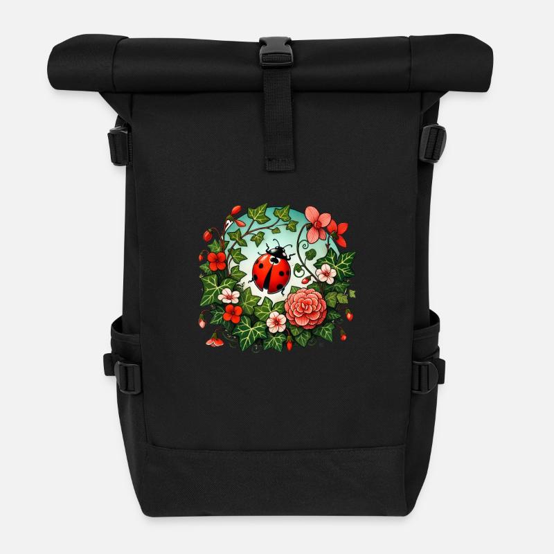 Marienkäfer - Rolltop Rucksack - Schwarz