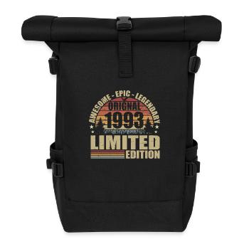 1993 Geburtstag 1993 Vintage Outfit 1993 Hemd - Rolltop Rucksack - Schwarz - Vorne