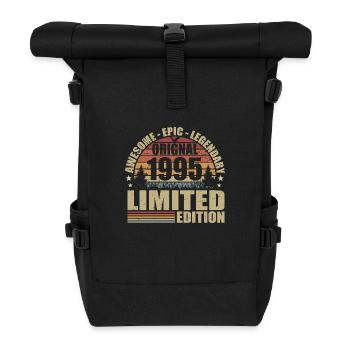 1995 Geburtstag 1995 Vintage 1995 Outfit Hemd - Rolltop Rucksack - Schwarz - Vorne