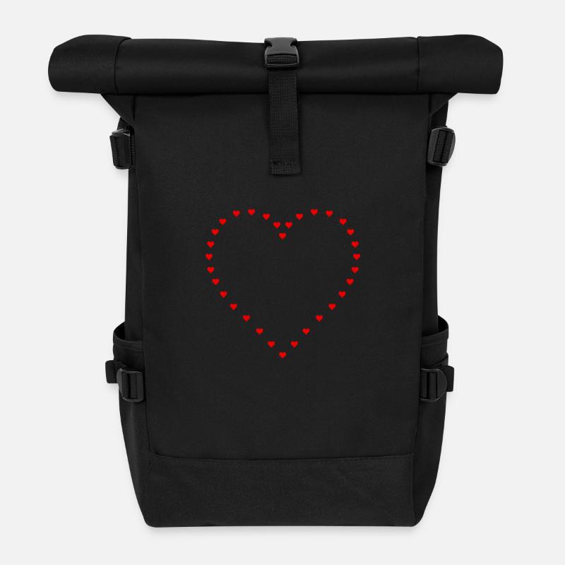 Coeur de coeurs - Sac à dos roll top - noir