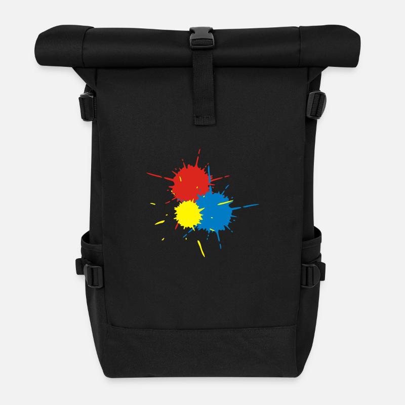 Paintball Splats - Rolltop Rucksack - Schwarz
