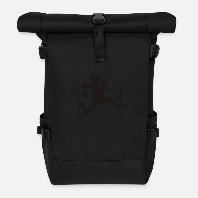 skier - Roll Top Backpack - black