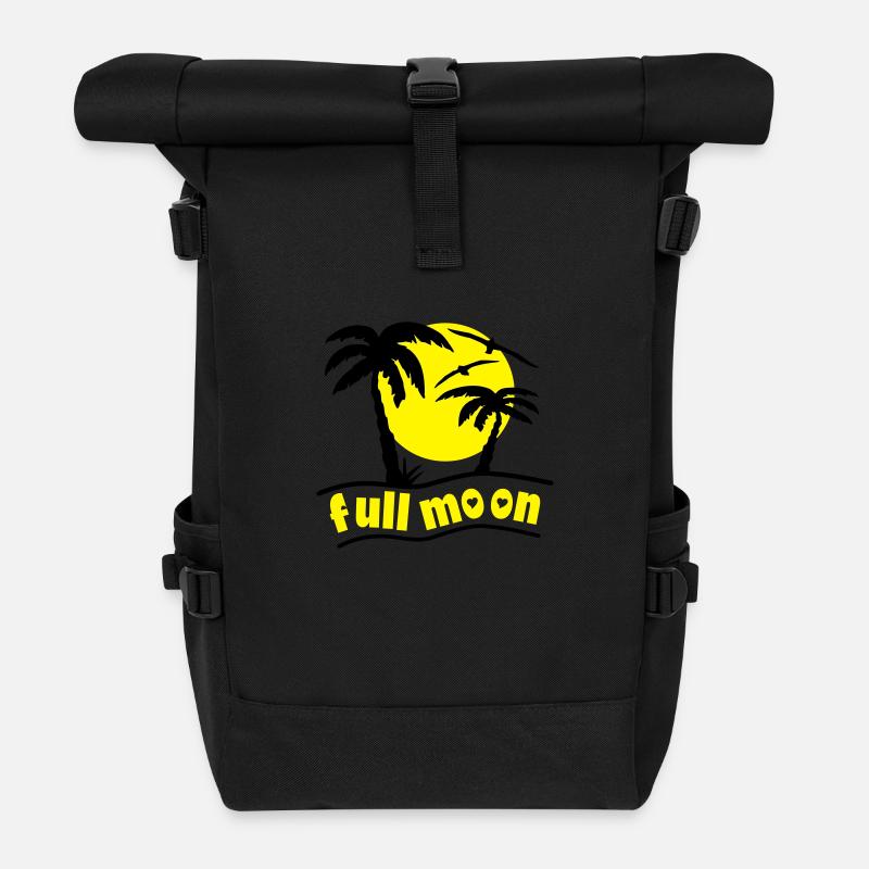 full_moon - Rolltop Rucksack - Schwarz