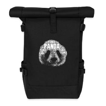 PANDA als Wort - Rolltop Rucksack - Schwarz - Vorne