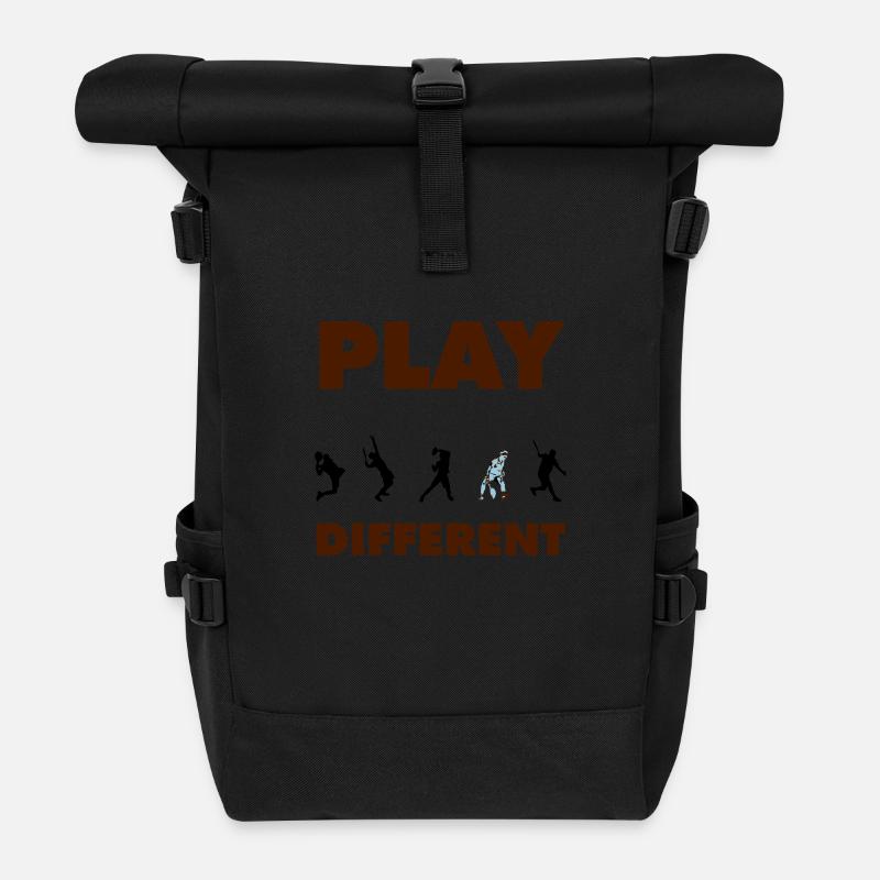 PLAY DIFFERENT - Roll Top Backpack - black