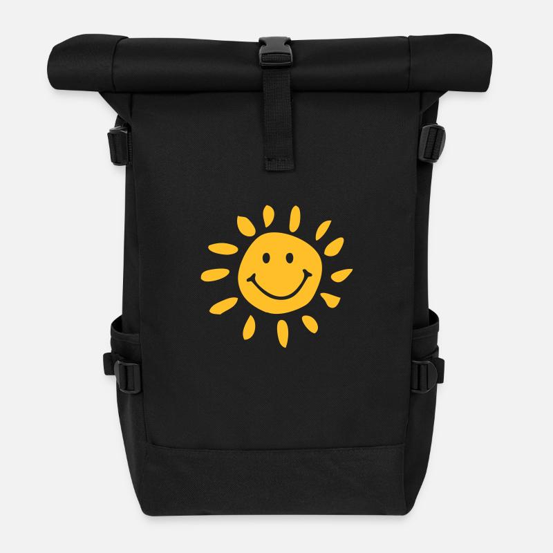 Sonne - Rolltop Rucksack - Schwarz