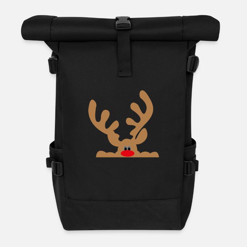 elch - Rolltop Rucksack - Schwarz