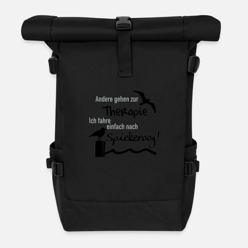 Therapie Spiekeroog - Rolltop Rucksack - Schwarz