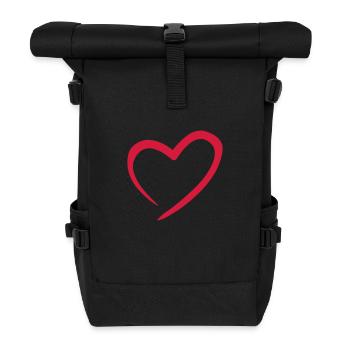 heart - Rolltop Rucksack - Schwarz - Vorne