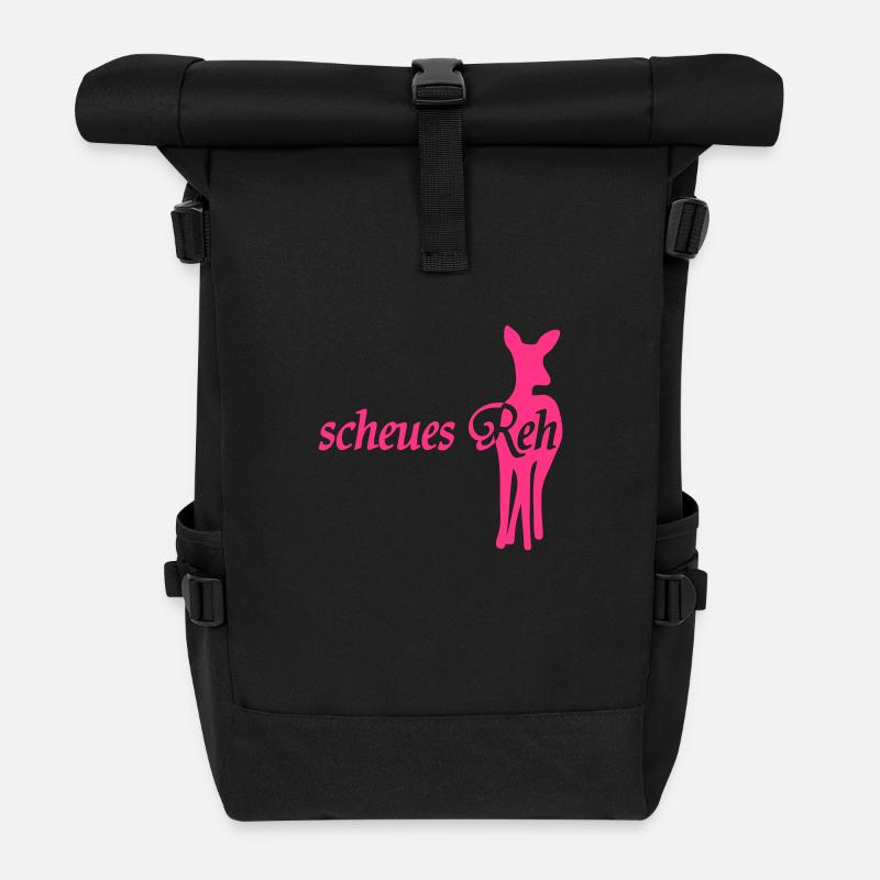 scheues_reh - Rolltop Rucksack - Schwarz