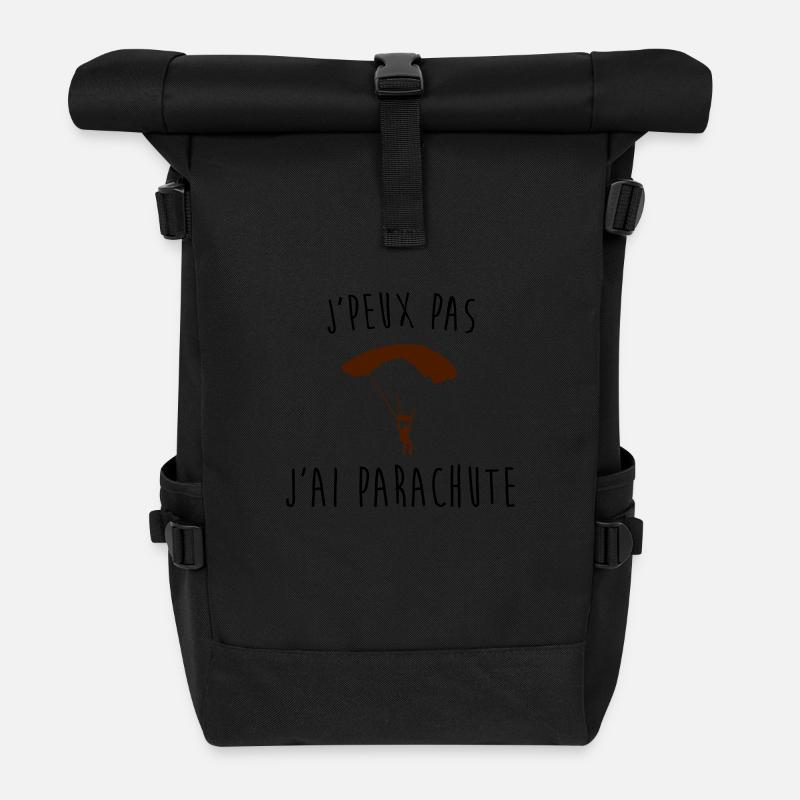 j'peux pas j'ai parachute - Sac à dos roll top - noir