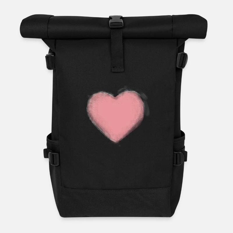 Herz - Rolltop Rucksack - Schwarz