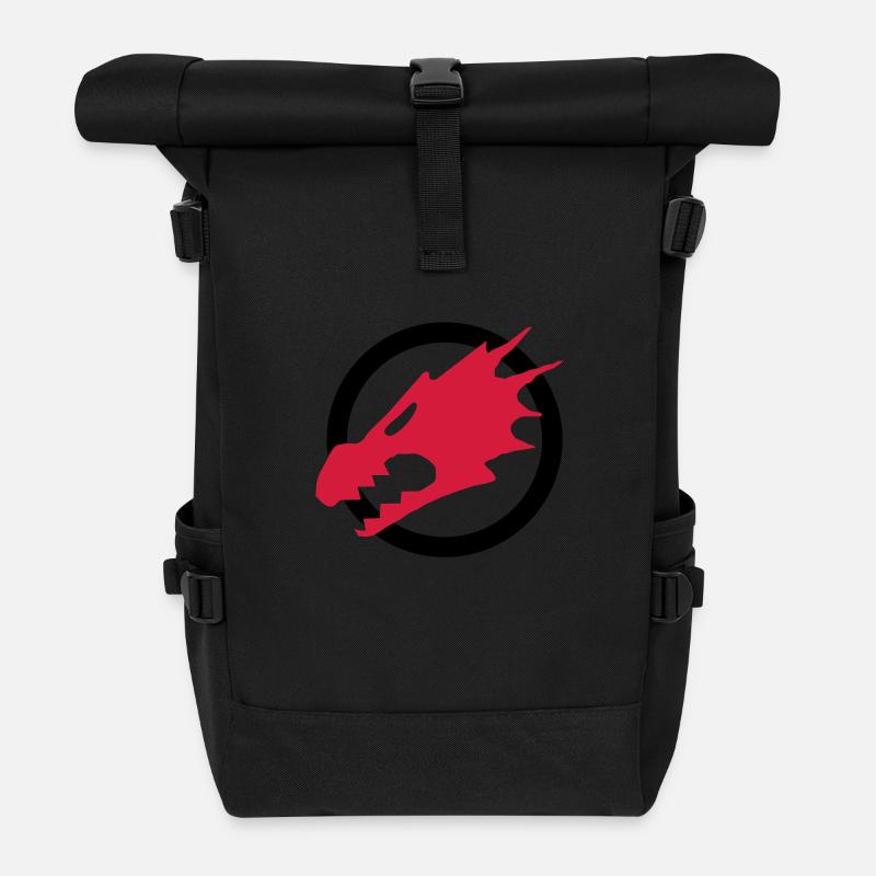 Feuerdrachen - Rolltop Rucksack - Schwarz