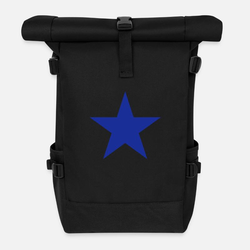 Der Blaue Stern Europa 1c - Rolltop Rucksack - Schwarz