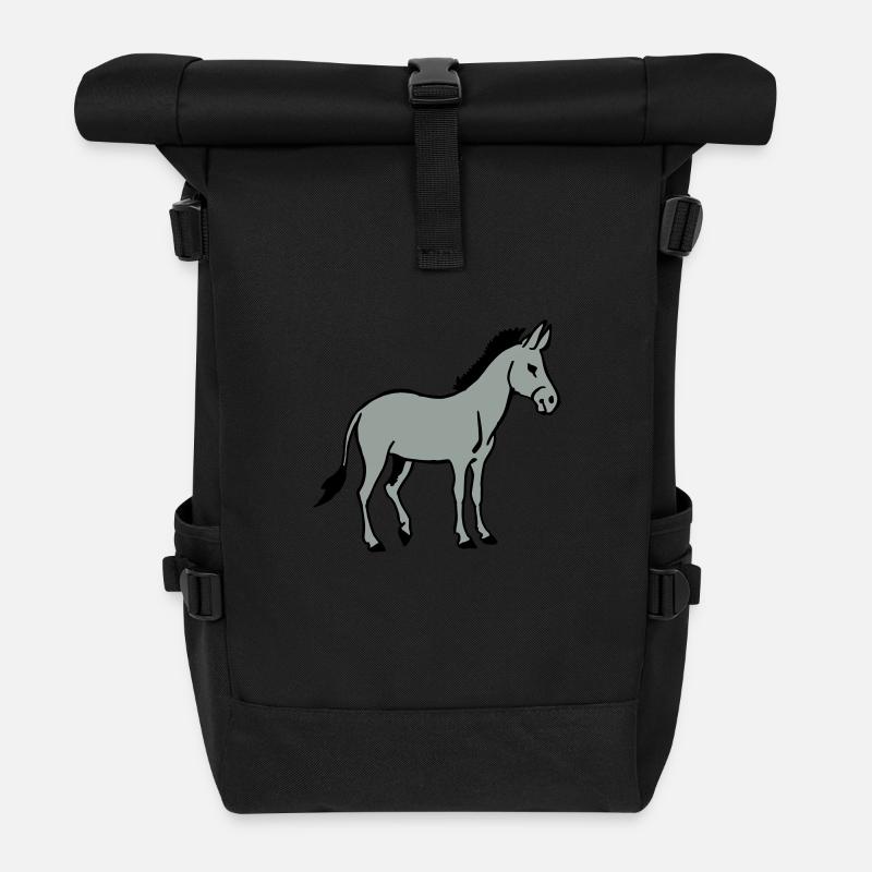 Âne - Sac à dos roll top - noir