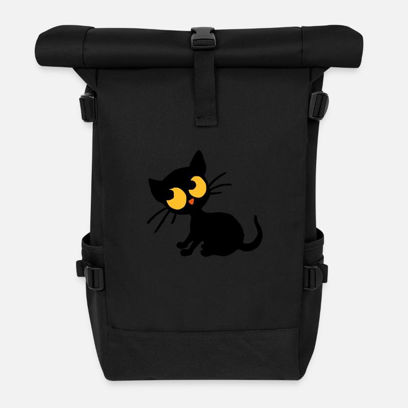 Kitten Georgie - Roll Top Backpack - black