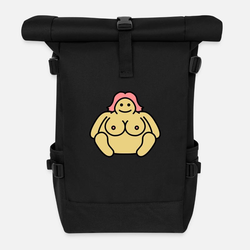 Naked Fat Woman - Rolltop Rucksack - Schwarz
