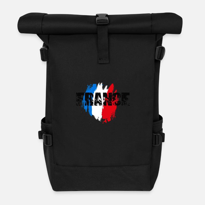 france_noire - Rolltop Rucksack - Schwarz