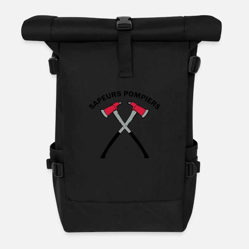 Hache de feu - Sac à dos roll top - noir