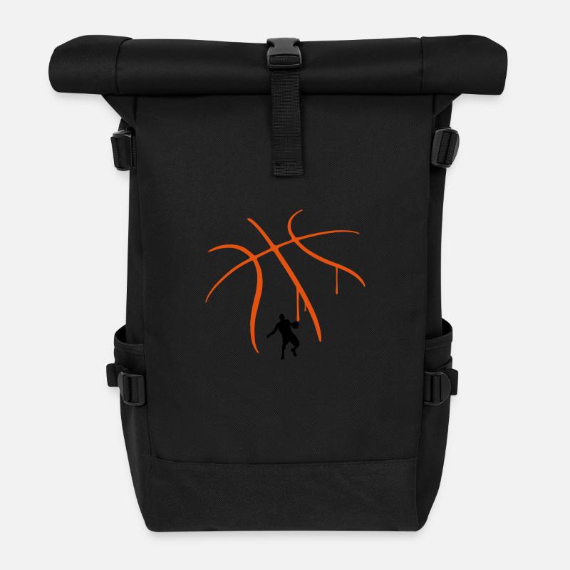 Basketball - Rolltop Rucksack - Schwarz