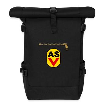DDR - ASV - NVA - Retro Ostalgie - Rolltop Rucksack - Schwarz - Vorne